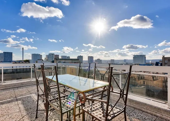 Splendide Terrasse Avec Vue Tour Eiffel 아파트