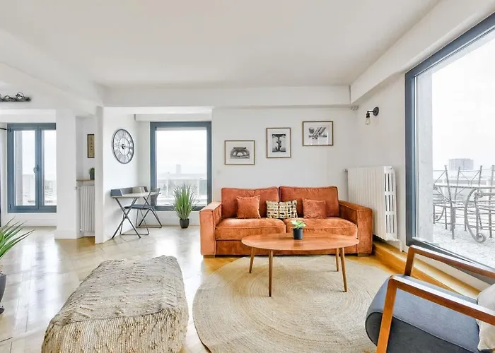 Splendide Terrasse Avec Vue Tour Eiffel Apartament